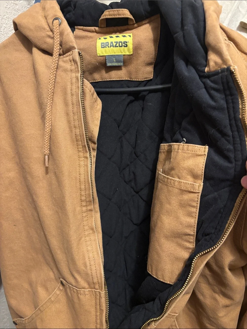Brazos Heavy-Duty Hooded Work Jacket - Caramel Brown
